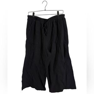 Splendid Black Gauze Wide Leg Cropped Pants Large‎